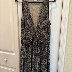 Michael Kors Black and Gray Patterned Top
